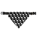 Black Vinyl Record Pattern Print Over The Collar Dog Bandana