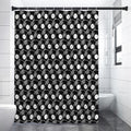 Black Vinyl Record Pattern Print Premium Shower Curtain