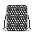 Black Vinyl Record Pattern Print Rectangular Crossbody Bag
