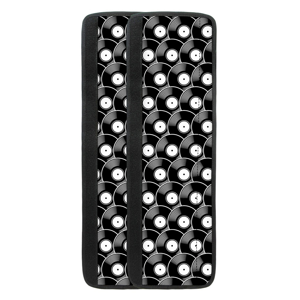 Black Vinyl Record Pattern Print Refrigerator Handle Covers