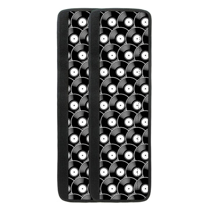 Black Vinyl Record Pattern Print Refrigerator Handle Covers