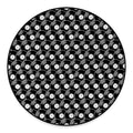 Black Vinyl Record Pattern Print Round Floor Mat