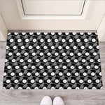 Black Vinyl Record Pattern Print Rubber Doormat