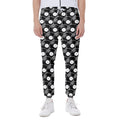 Black Vinyl Record Pattern Print Joggers