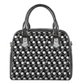 Black Vinyl Record Pattern Print Shoulder Handbag