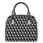 Black Vinyl Record Pattern Print Shoulder Handbag