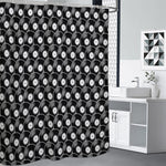 Black Vinyl Record Pattern Print Shower Curtain