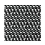 Black Vinyl Record Pattern Print Silk Bandana
