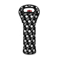 Black Vinyl Record Pattern Print Single Neoprene Wine Tote