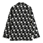 Black Vinyl Record Pattern Print Women's Blazer