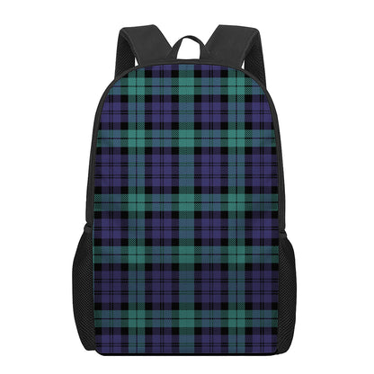 Black Watch Scottish Tartan Print 17 Inch Backpack