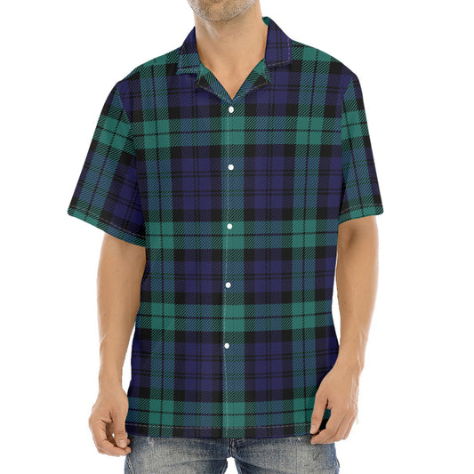 Black Watch Scottish Tartan Print Aloha Shirt