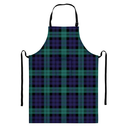 Black Watch Scottish Tartan Print Bib Apron With Pocket