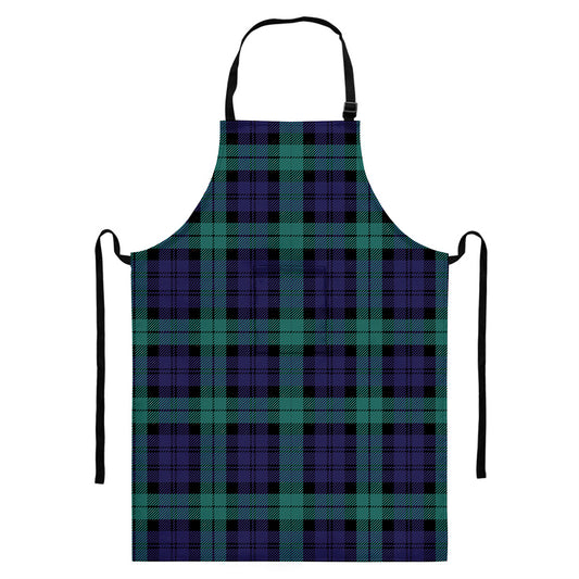 Black Watch Scottish Tartan Print Bib Apron With Pocket