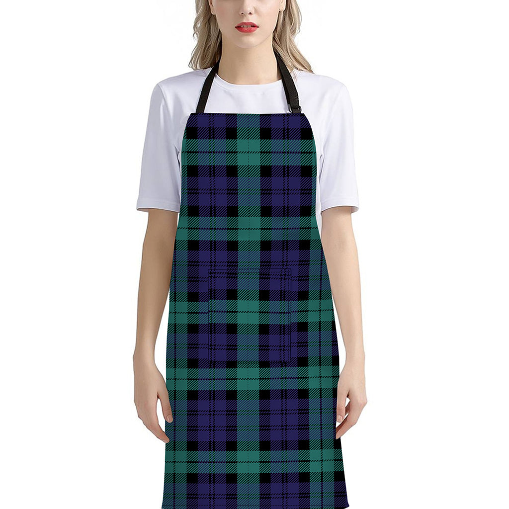 Black Watch Scottish Tartan Print Bib Apron With Pocket