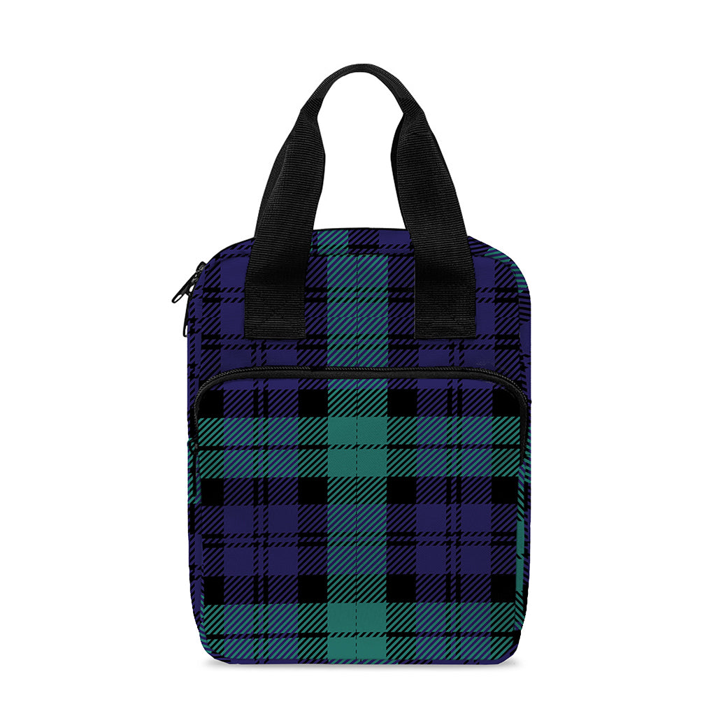 Black Watch Scottish Tartan Print Bible Tote Bag