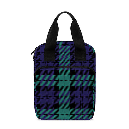 Black Watch Scottish Tartan Print Bible Tote Bag