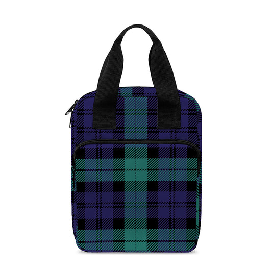 Black Watch Scottish Tartan Print Bible Tote Bag