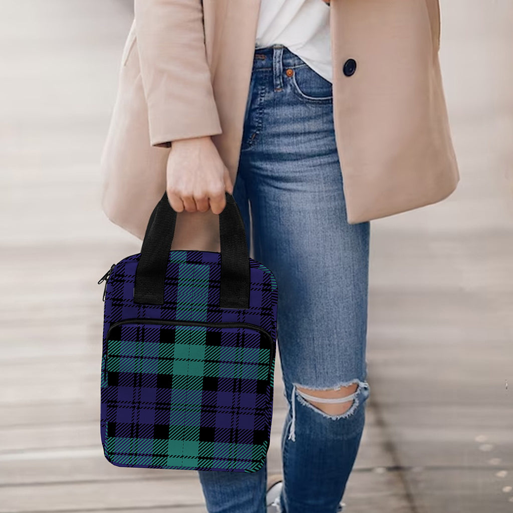 Black Watch Scottish Tartan Print Bible Tote Bag