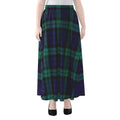 Black Watch Scottish Tartan Print Chiffon Maxi Skirt