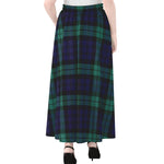 Black Watch Scottish Tartan Print Chiffon Maxi Skirt