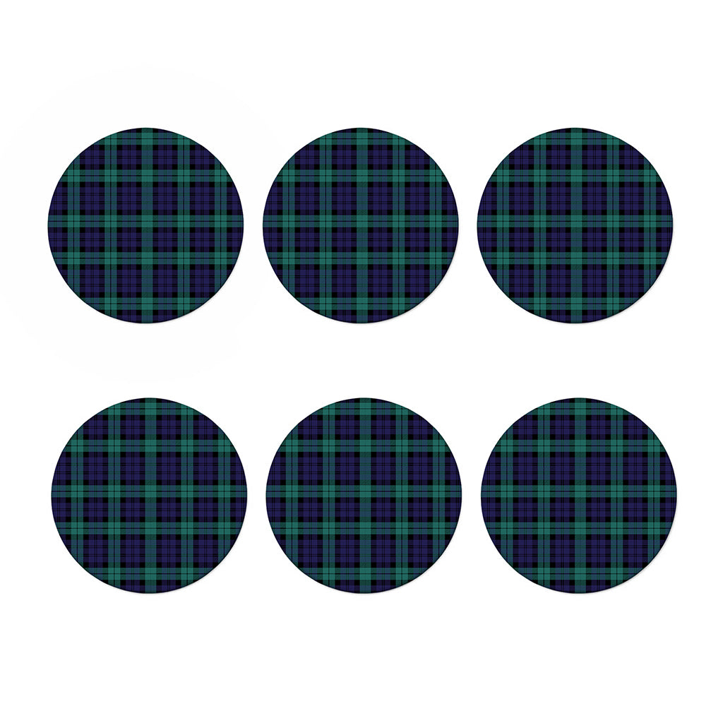 Black Watch Scottish Tartan Print Coaster Set