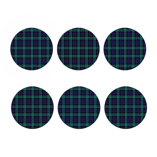 Black Watch Scottish Tartan Print Coaster Set
