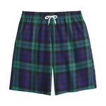Black Watch Scottish Tartan Print Cotton Shorts