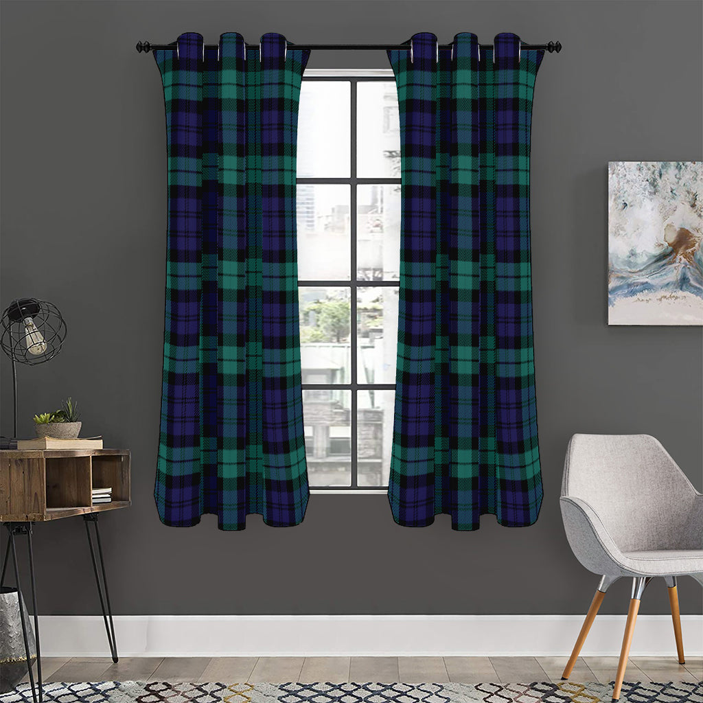 Black Watch Scottish Tartan Print Curtain