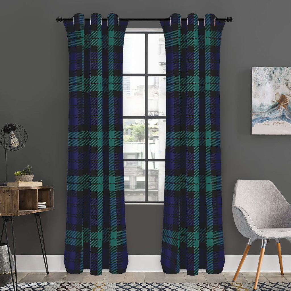 Black Watch Scottish Tartan Print Curtain