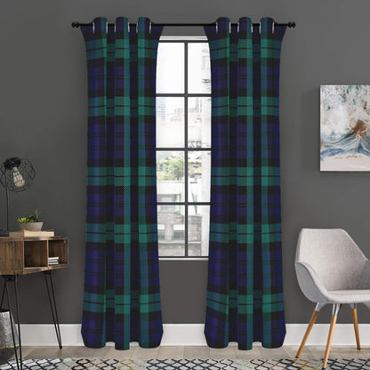 Black Watch Scottish Tartan Print Curtain