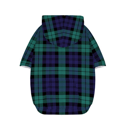 Black Watch Scottish Tartan Print Dog Zip Up Hoodie
