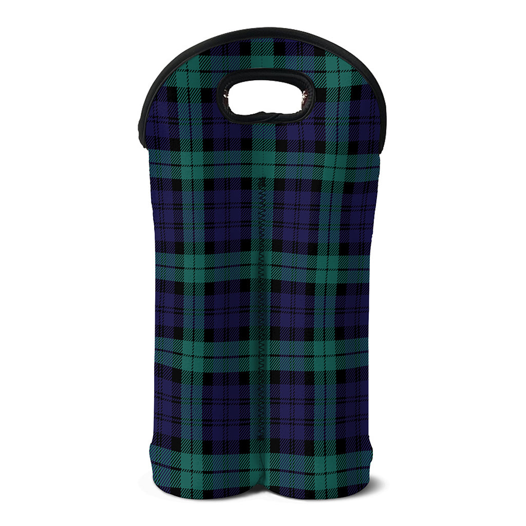 Black Watch Scottish Tartan Print Double Neoprene Wine Tote