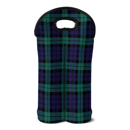 Black Watch Scottish Tartan Print Double Neoprene Wine Tote