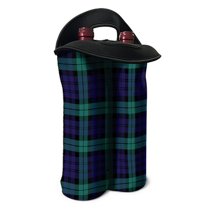 Black Watch Scottish Tartan Print Double Neoprene Wine Tote
