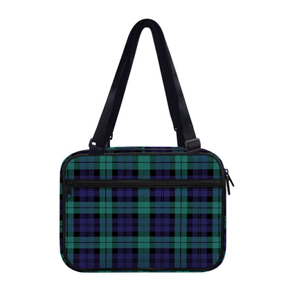 Black Watch Scottish Tartan Print Double Strap Bible Bag
