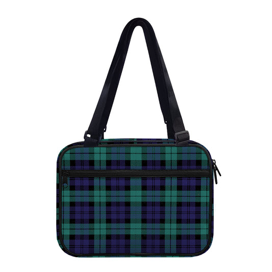 Black Watch Scottish Tartan Print Double Strap Bible Bag