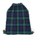 Black Watch Scottish Tartan Print Drawstring Bag