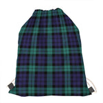 Black Watch Scottish Tartan Print Drawstring Bag