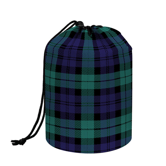 Black Watch Scottish Tartan Print Drawstring Makeup Bag