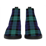 Black Watch Scottish Tartan Print Flat Ankle Boots