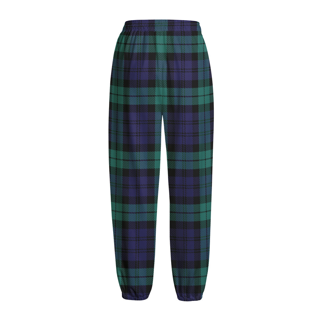 Black Watch Scottish Tartan Print Fleece Lined Knit Pants