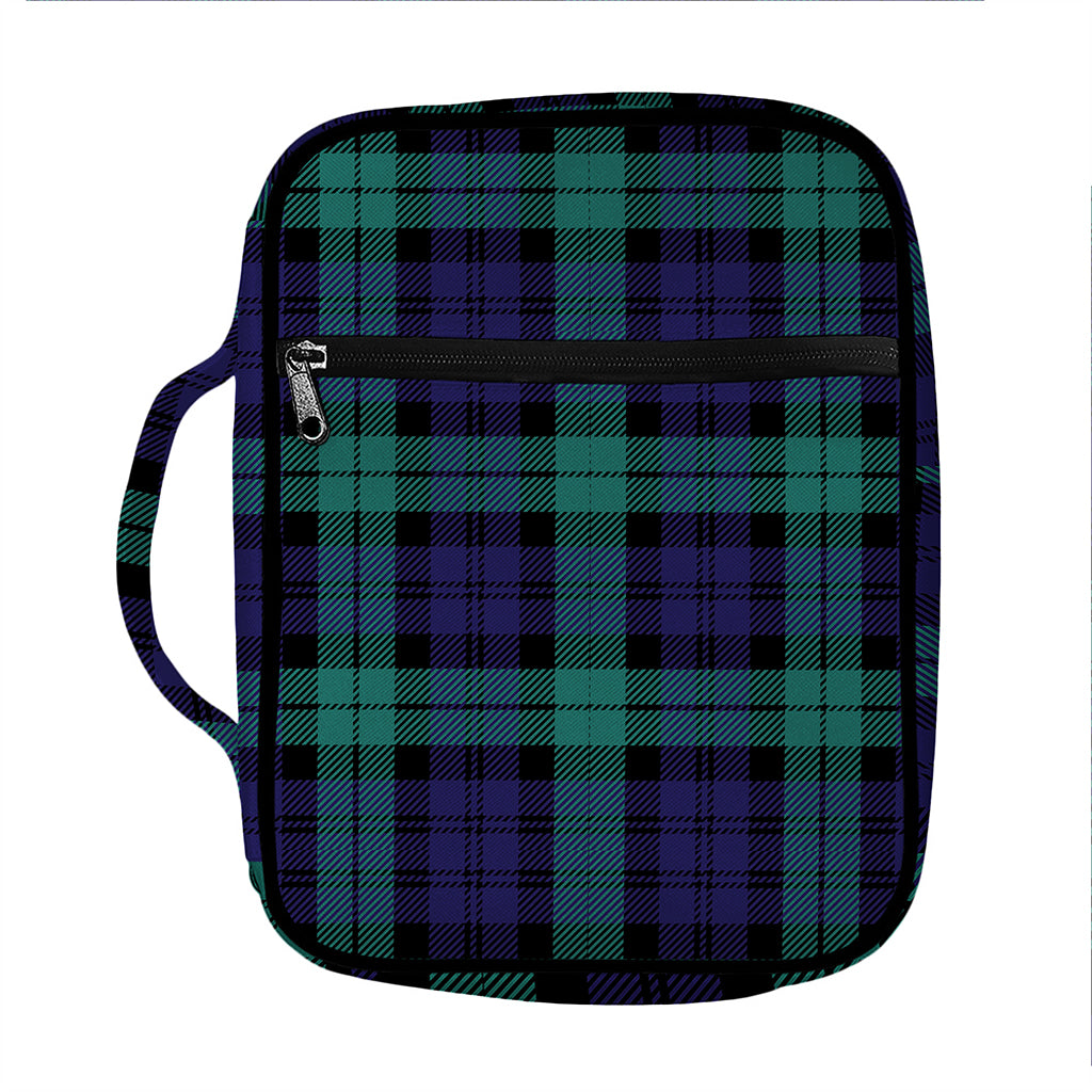 Black Watch Scottish Tartan Print Front Pocket Bible Bag