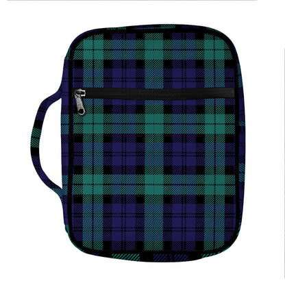 Black Watch Scottish Tartan Print Front Pocket Bible Bag