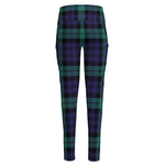 Black Watch Scottish Tartan Print High-Waisted Pocket Leggings