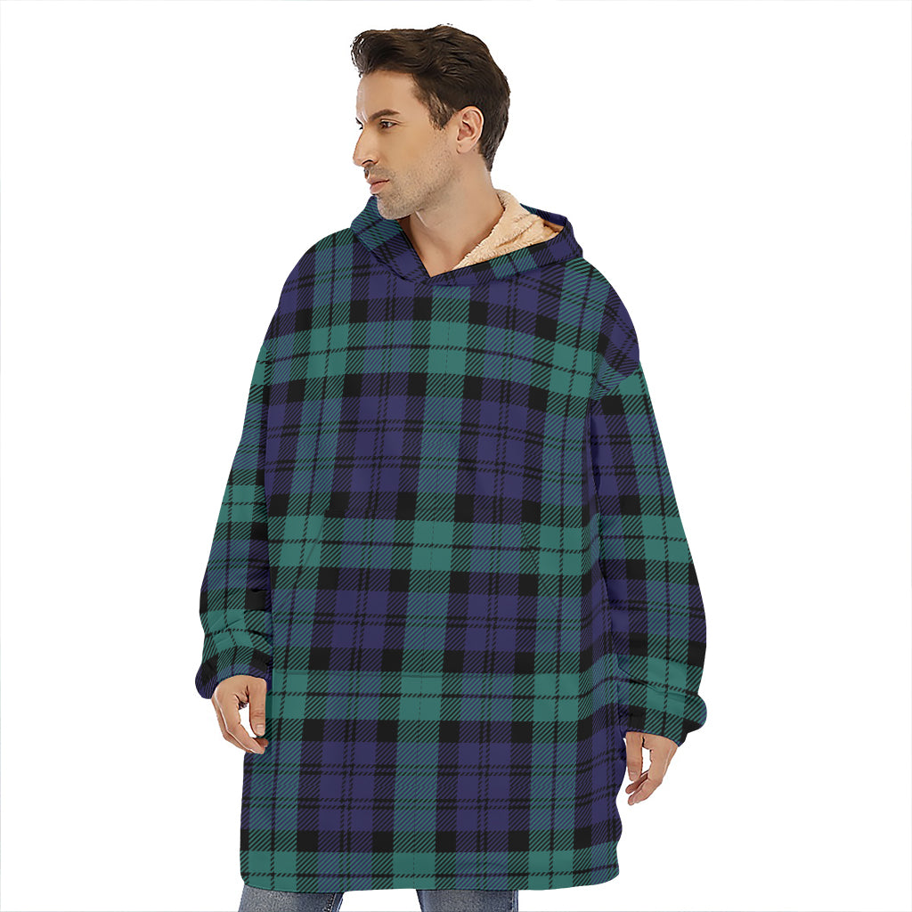 Black Watch Scottish Tartan Print Hoodie Blanket