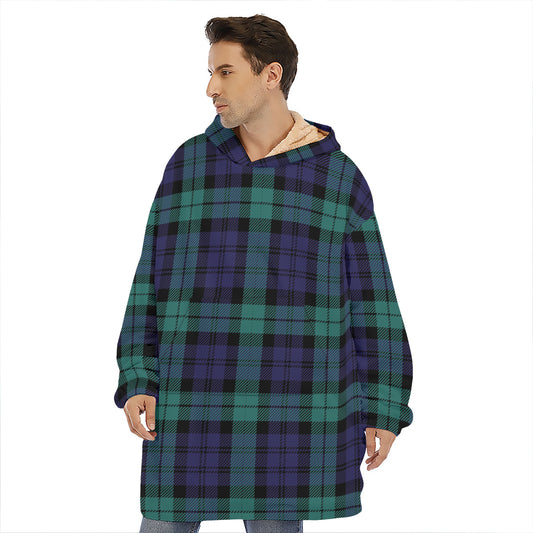 Black Watch Scottish Tartan Print Hoodie Blanket