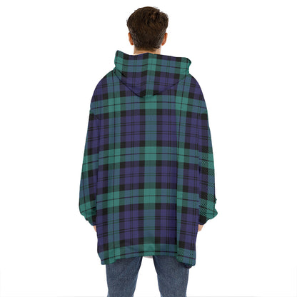 Black Watch Scottish Tartan Print Hoodie Blanket