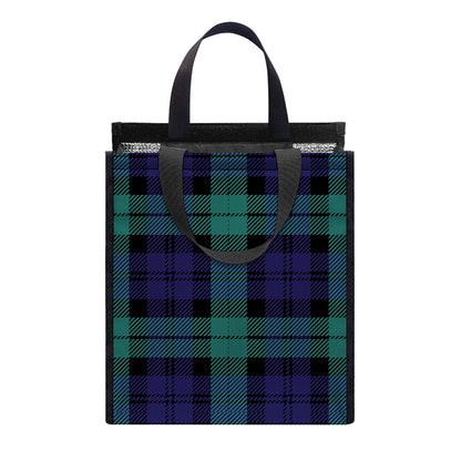 Black Watch Scottish Tartan Print Insulated Lunch Tote