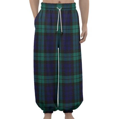 Black Watch Scottish Tartan Print Lantern Pants